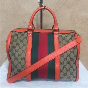 Pre-owned Gucci Ophidia Large Bag Orange/Multi